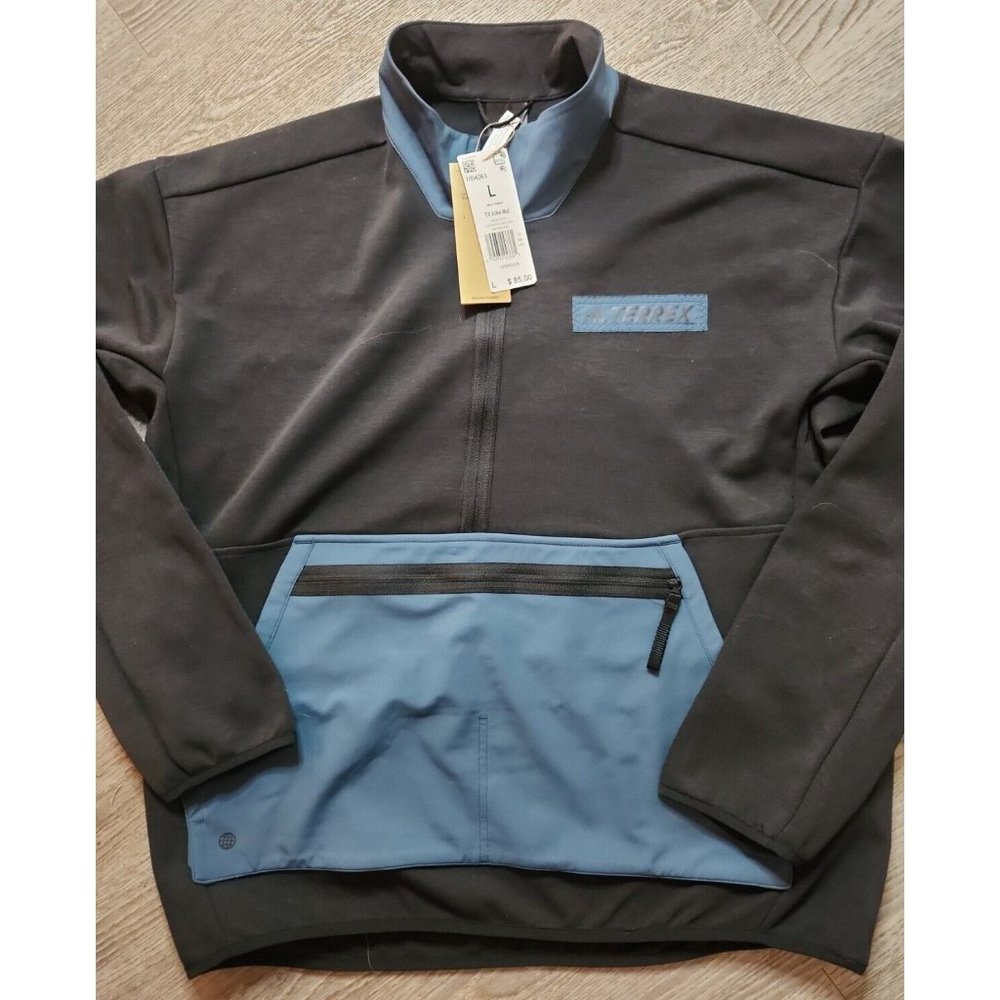 Adidas Terrex TX Mid Hiking Mountain Trail Half Zip Pullover Sweatshirt Mens L